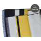 Preview: Scarf Shawl 100% Silk Flannel Jacquard Black Yellow Beige - extra long